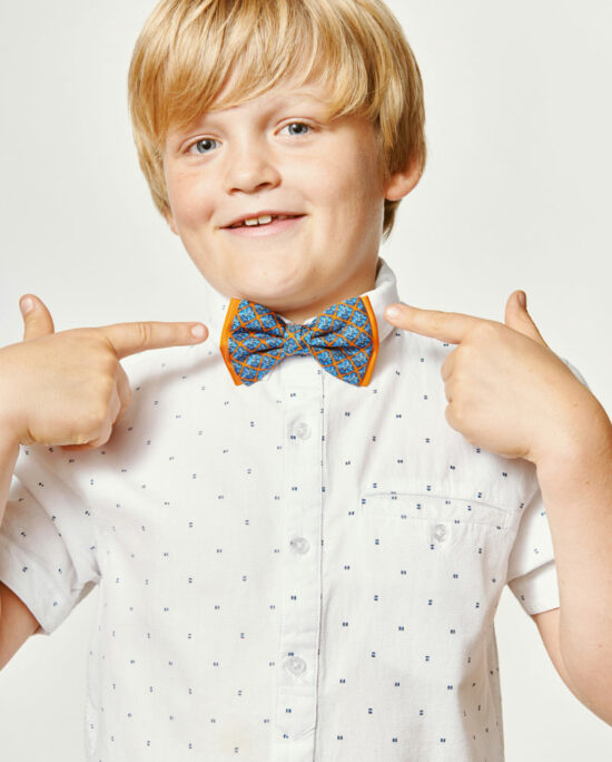 blue and orange bowtie for kids