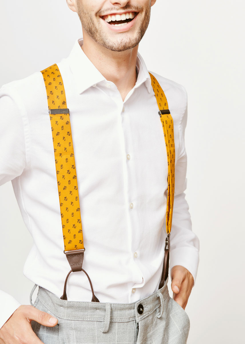 yellow suspenders for men
