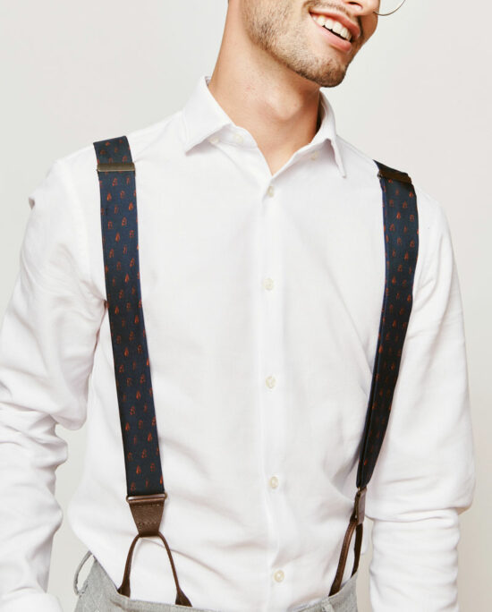 suspenders in blue and red for men
