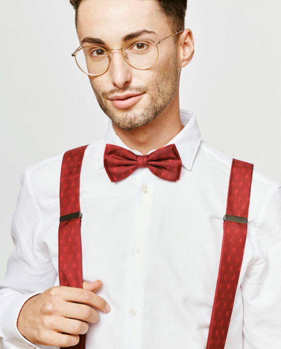 red suspenders and bowtie for men
