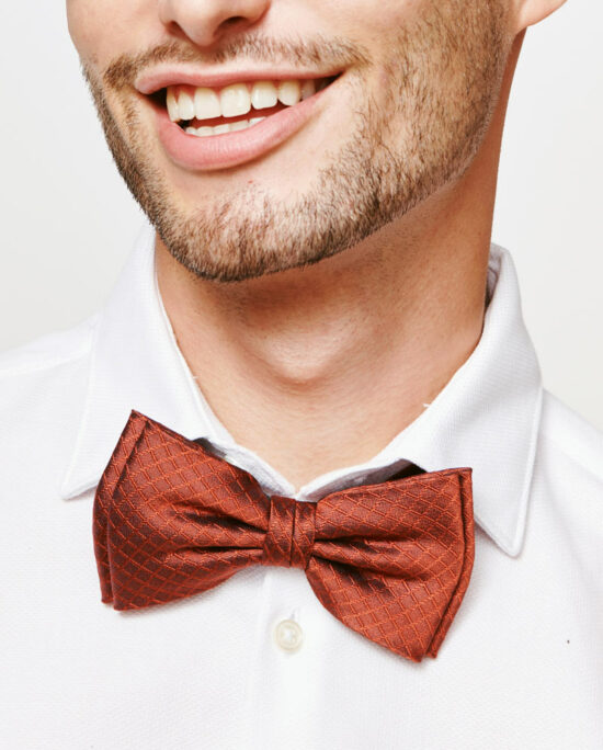 woven bow tie in rusty red for men