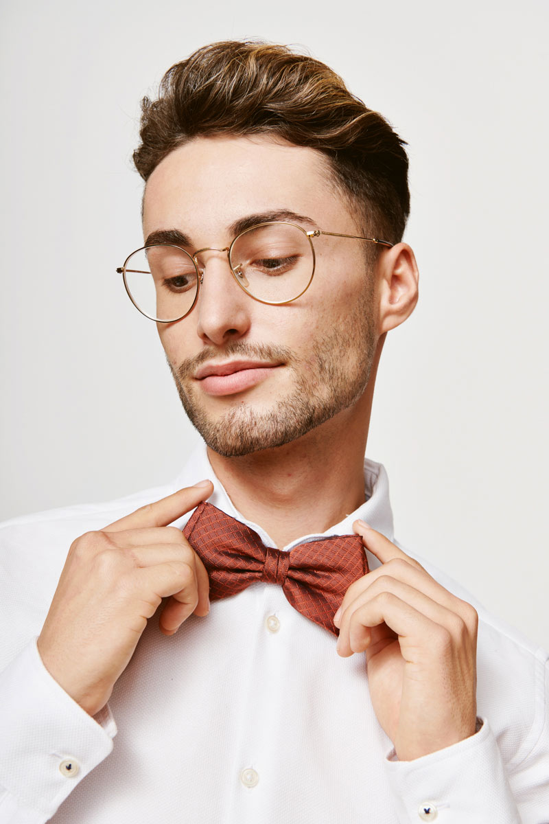 woven bow tie in rusty red for men