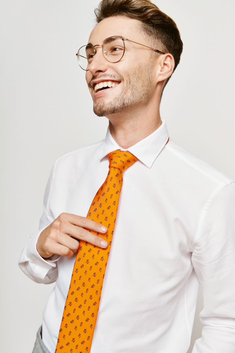 orange tie for men