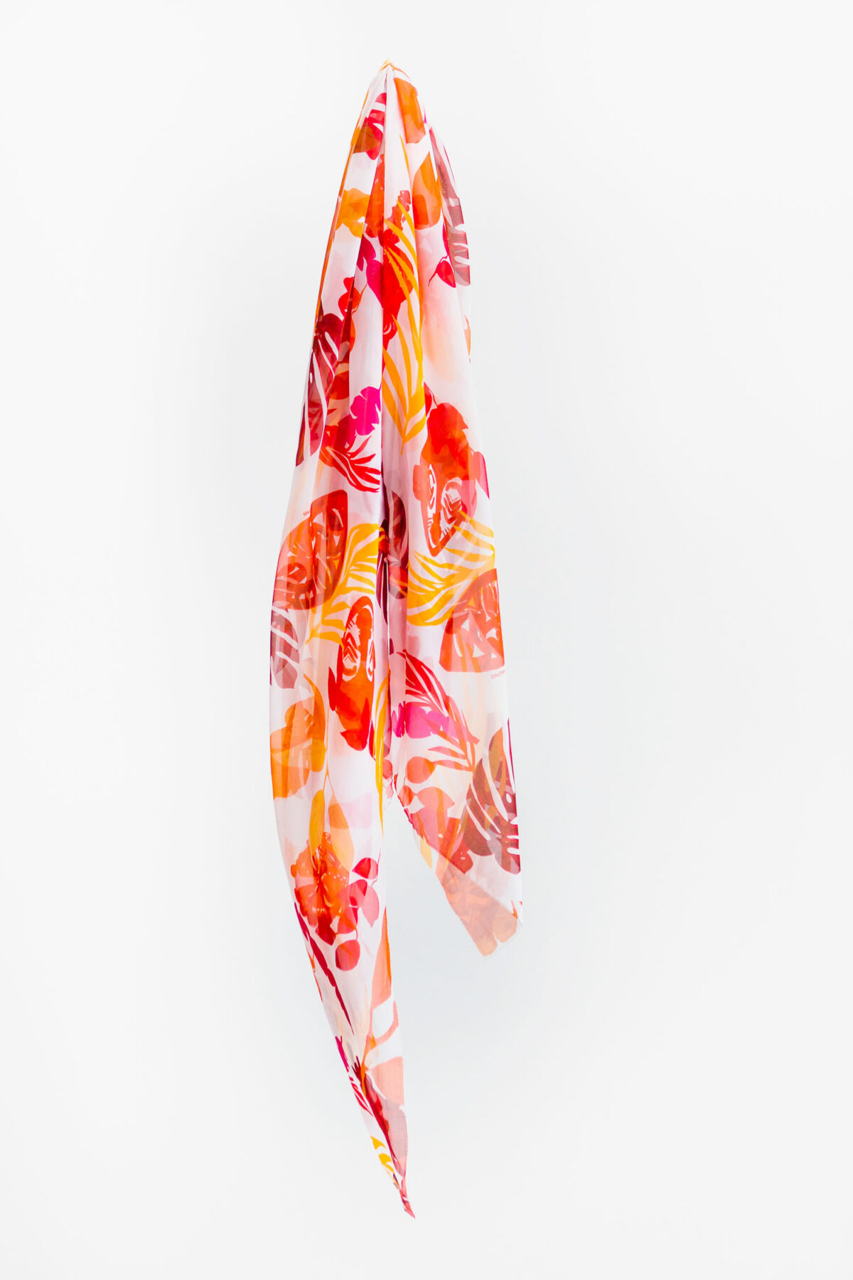 orange red pink and white scarf for women