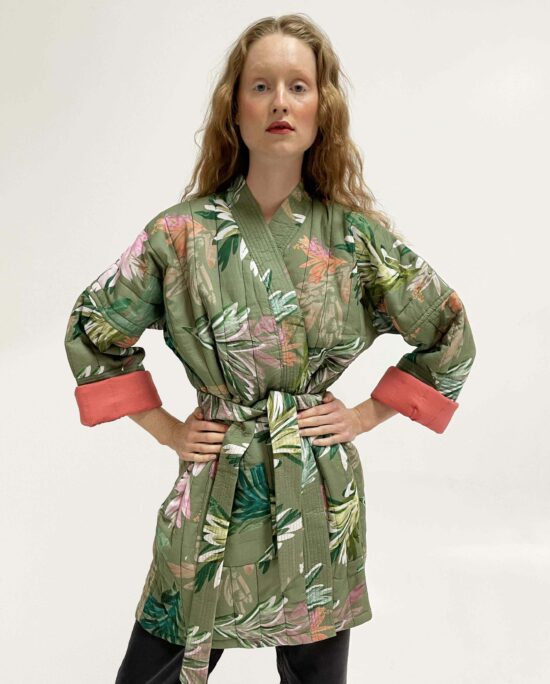woman wearing Quilted Kimono Lumi Muted fall